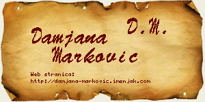 Damjana Marković vizit kartica